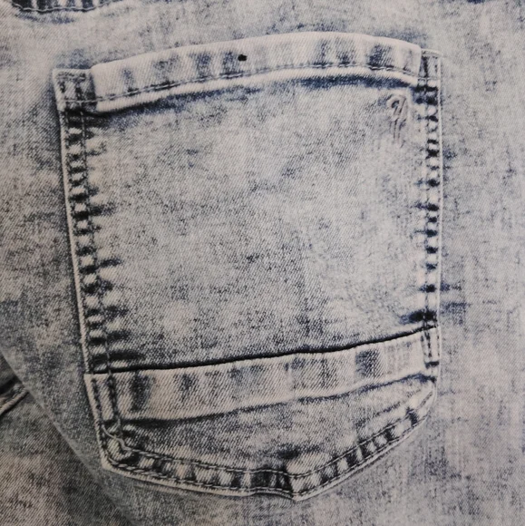 Hustle Skinny Super Stretch Distressed Denim Jeans Sz 34 - Picture 8 of 9